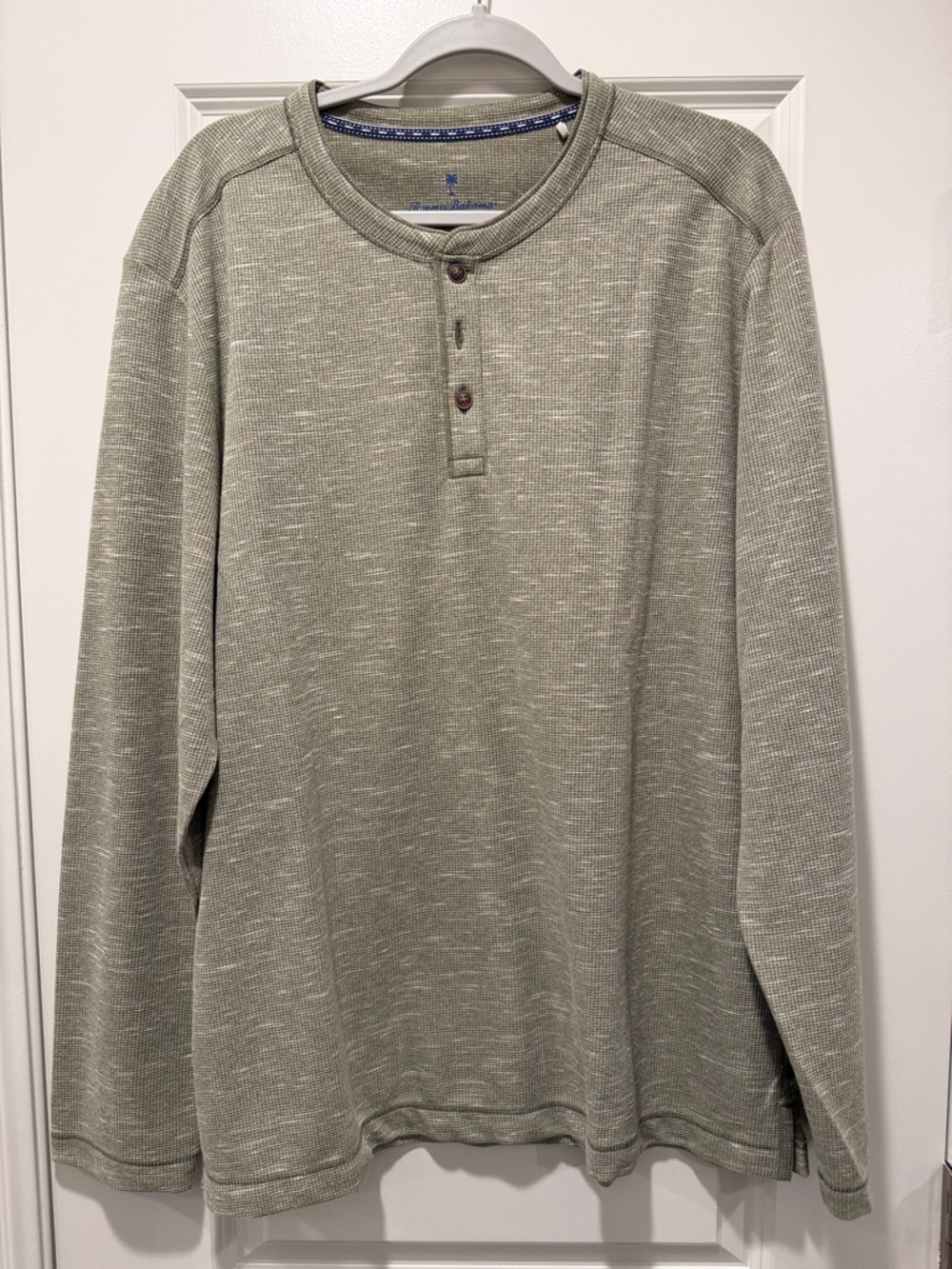 Tommy Bahama Sage Green Henley Long Sleeve Shirt